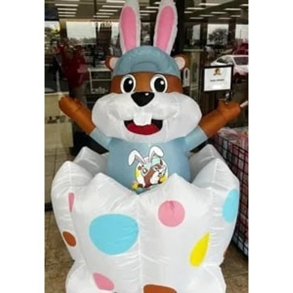 Buc-ee's Animated Inflatable Buc-ee Beaver Easter Outdoor Decor, Lights Up